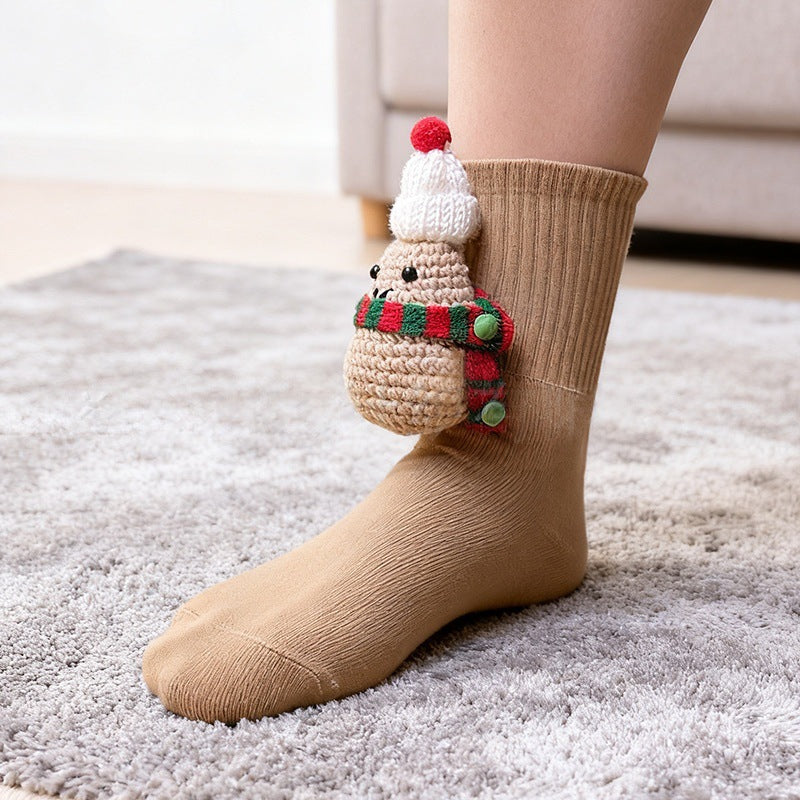 Plush crochet animal socks