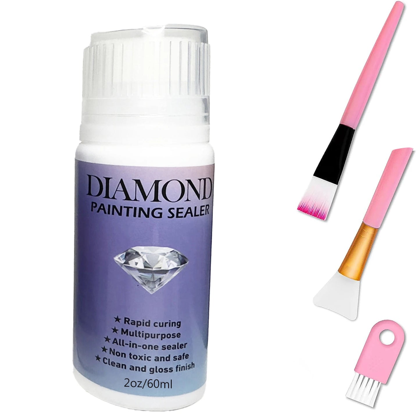 60ML/120ML/200ML Diamond Painting Sealer with 3 Pcs Brushes
