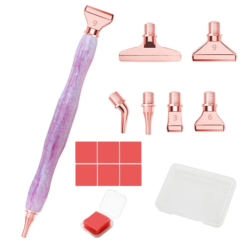 Cosmic Color 5D Resin Diamond Painting Pen Set With Metal Replacement Pen Heads and Multi Placers