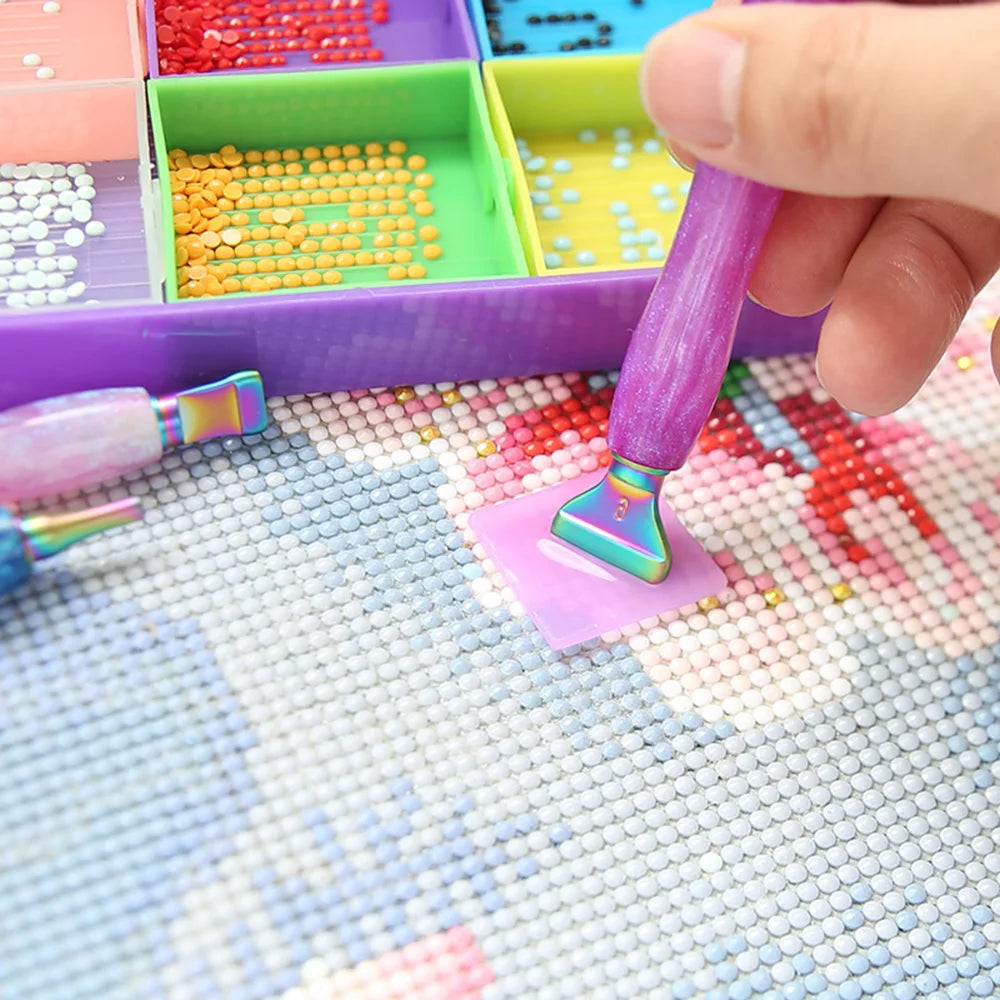 Cosmic Color 5D Resin Diamond Painting Pen Set With Metal Replacement Pen Heads and Multi Placers