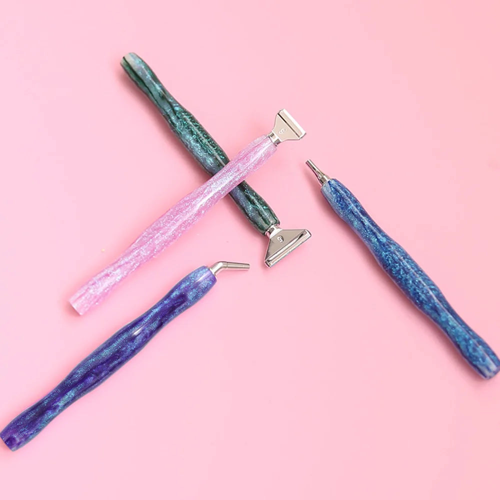 Cosmic Color 5D Resin Diamond Painting Pen Set With Metal Replacement Pen Heads and Multi Placers