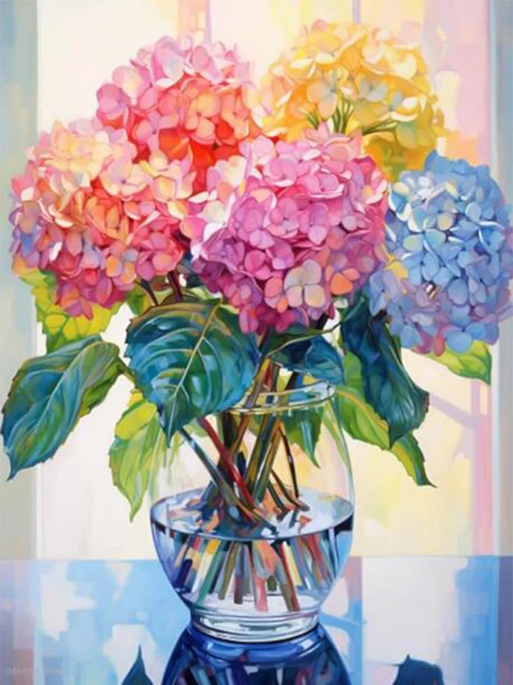 Spring has sprung - vibrant hydrangeas 5D Diamond Painting Kit