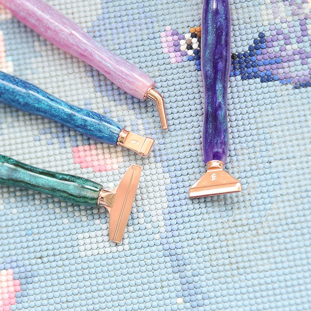 Cosmic Color 5D Resin Diamond Painting Pen Set With Metal Replacement Pen Heads and Multi Placers