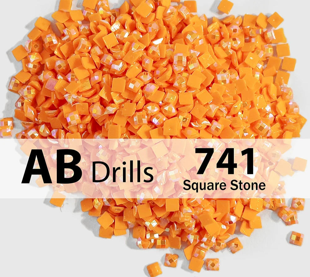 square diamond painting drills fiery orange