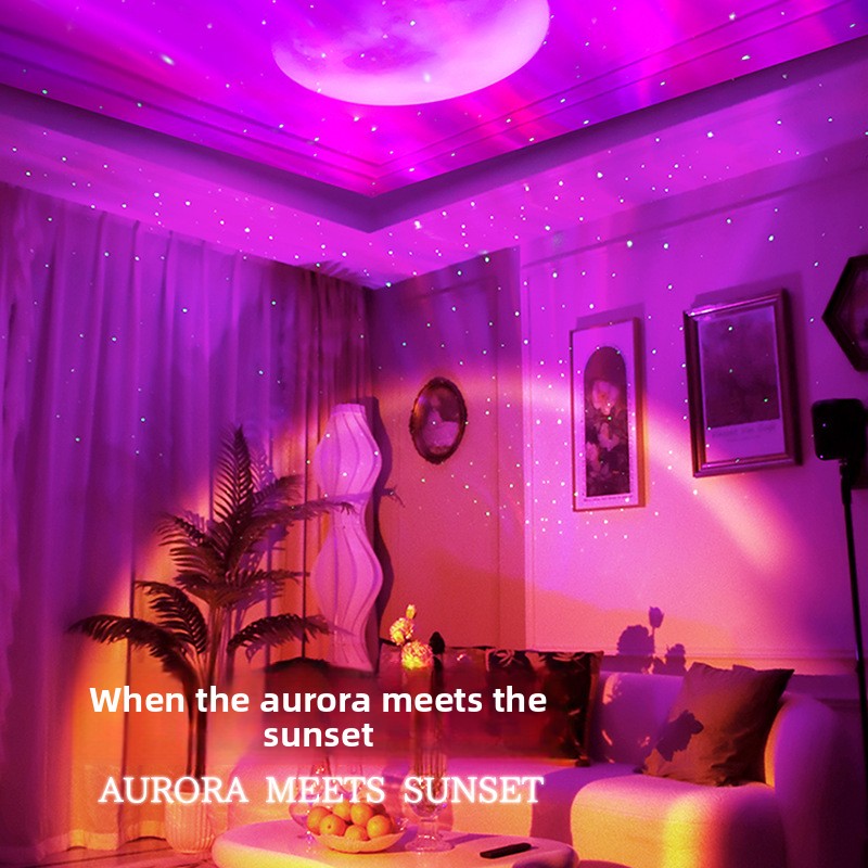 Dual-effect UFO starry sky projector light