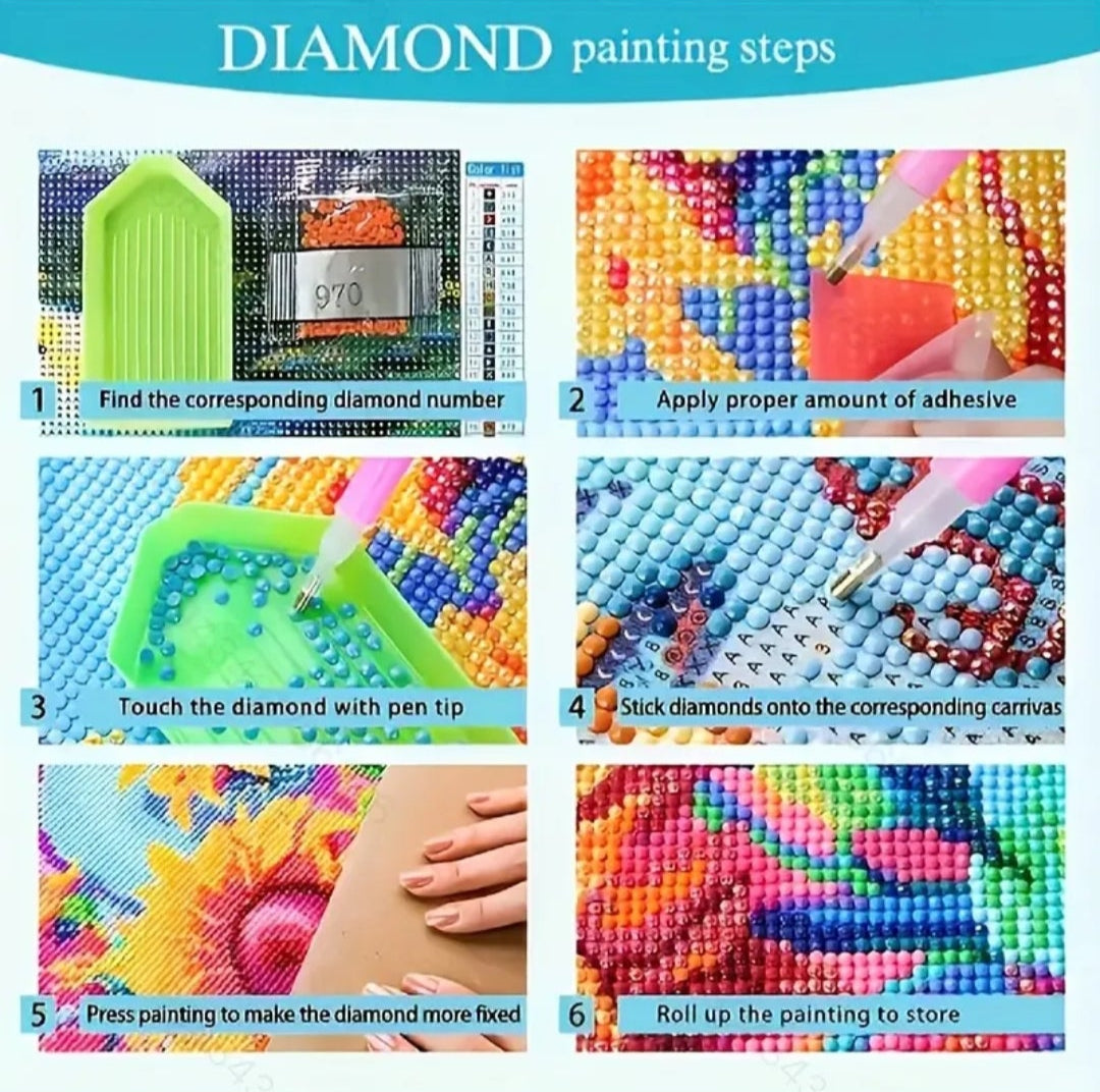 Vibrant Fantasy Mushroom Fairy Tale Scene 5D DIY Diamond Painting Kit – (30 x 40 cm)