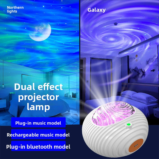 Dual-effect UFO starry sky projector light