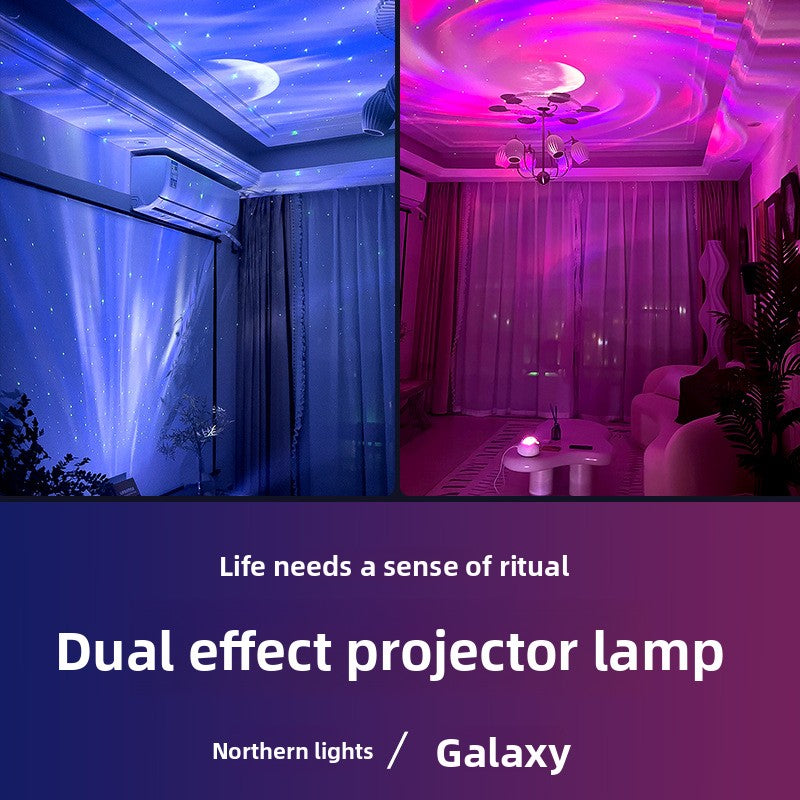 Dual-effect UFO starry sky projector light