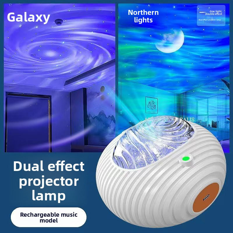 Dual-effect UFO starry sky projector light