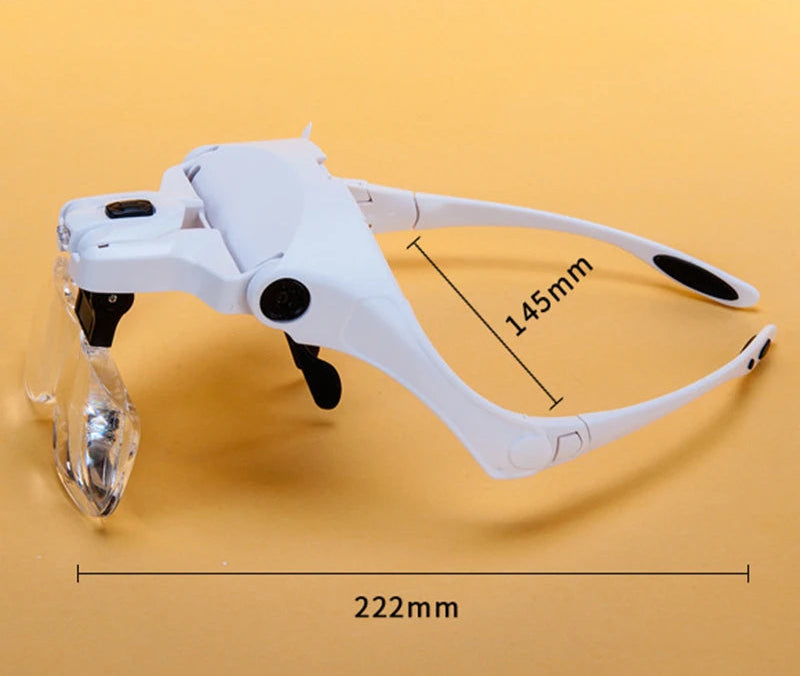 White glasses with measurement details on a yellow background