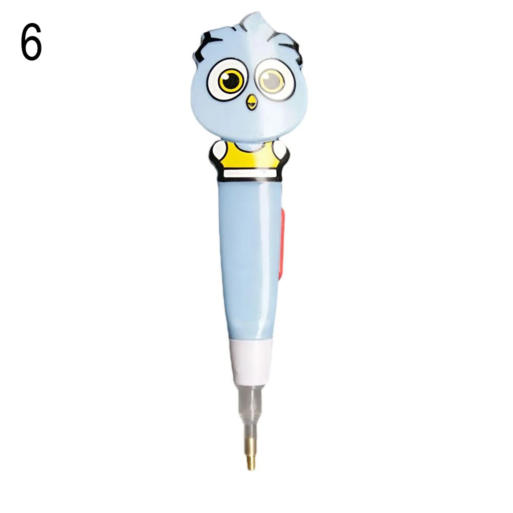 Cute Cartoon diamond art pen with LED light