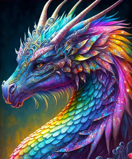 Rainbow dragon diamond painting kit