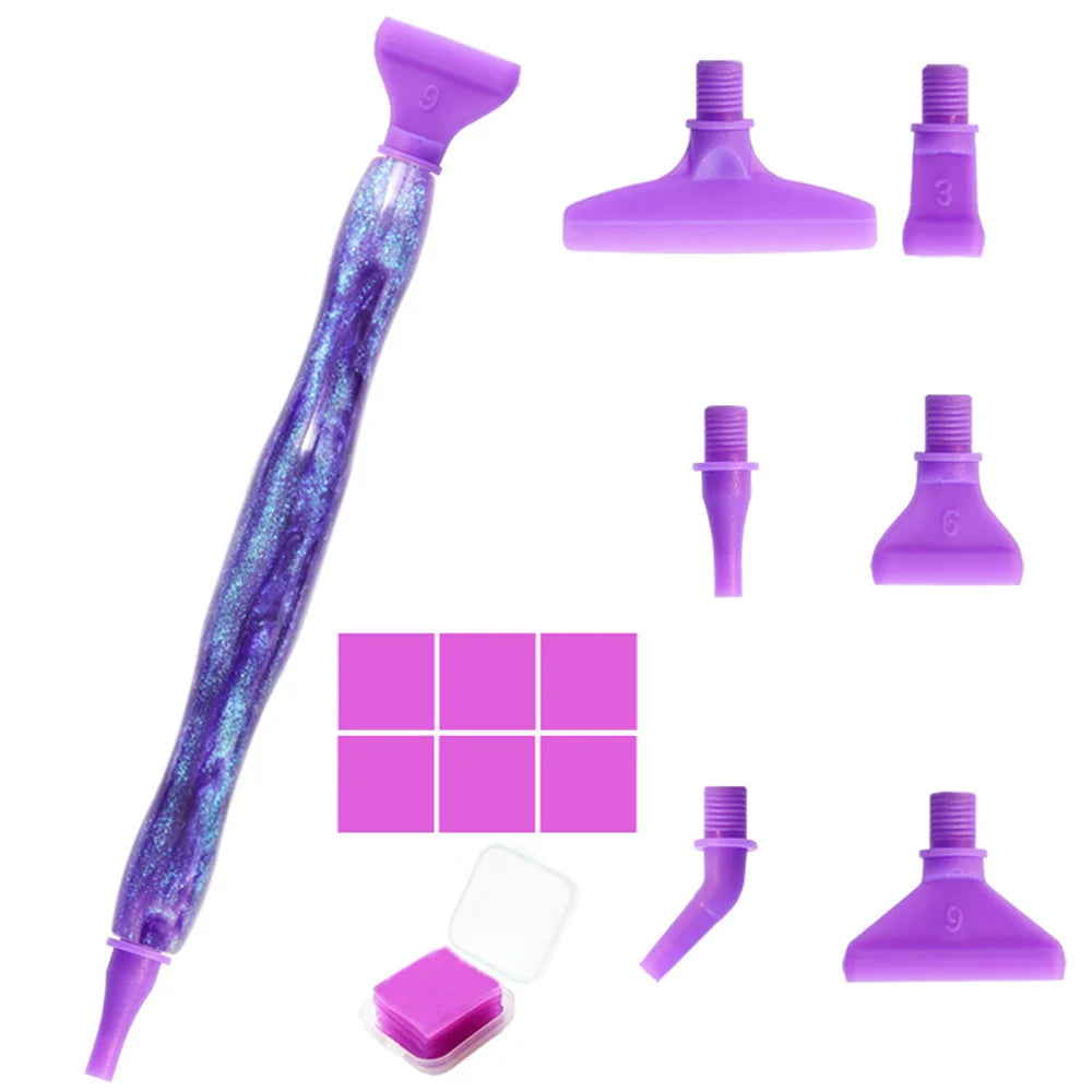 Cosmic Color 5D Resin Diamond Painting Pen Set With Metal Replacement Pen Heads and Multi Placers
