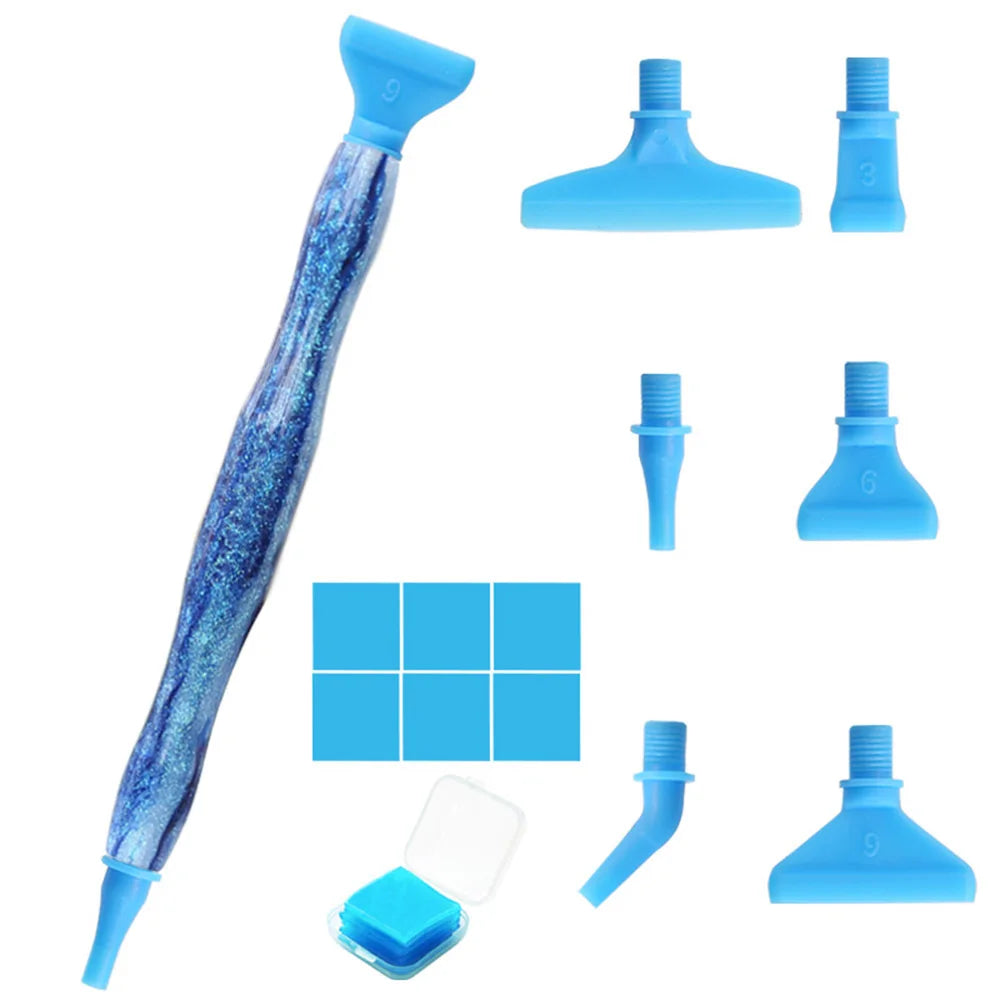 Cosmic Color 5D Resin Diamond Painting Pen Set With Metal Replacement Pen Heads and Multi Placers