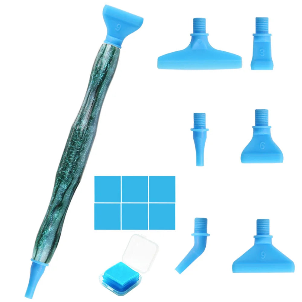 Cosmic Color 5D Resin Diamond Painting Pen Set With Metal Replacement Pen Heads and Multi Placers