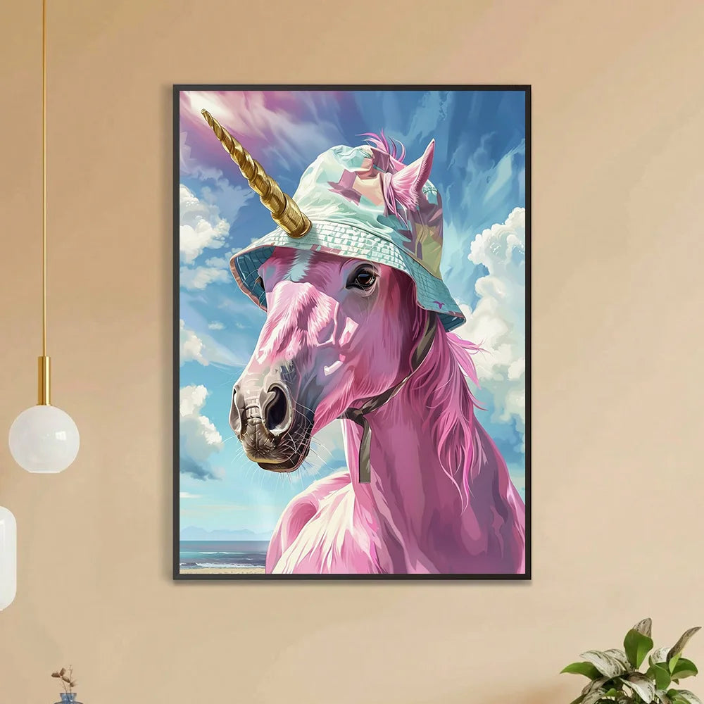 Pink Unicorn 5D diamond painting kit