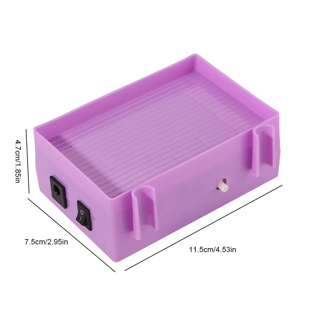 size of diamond painting suction tool .85 in tall, 2.95 in wide and 4.53in long