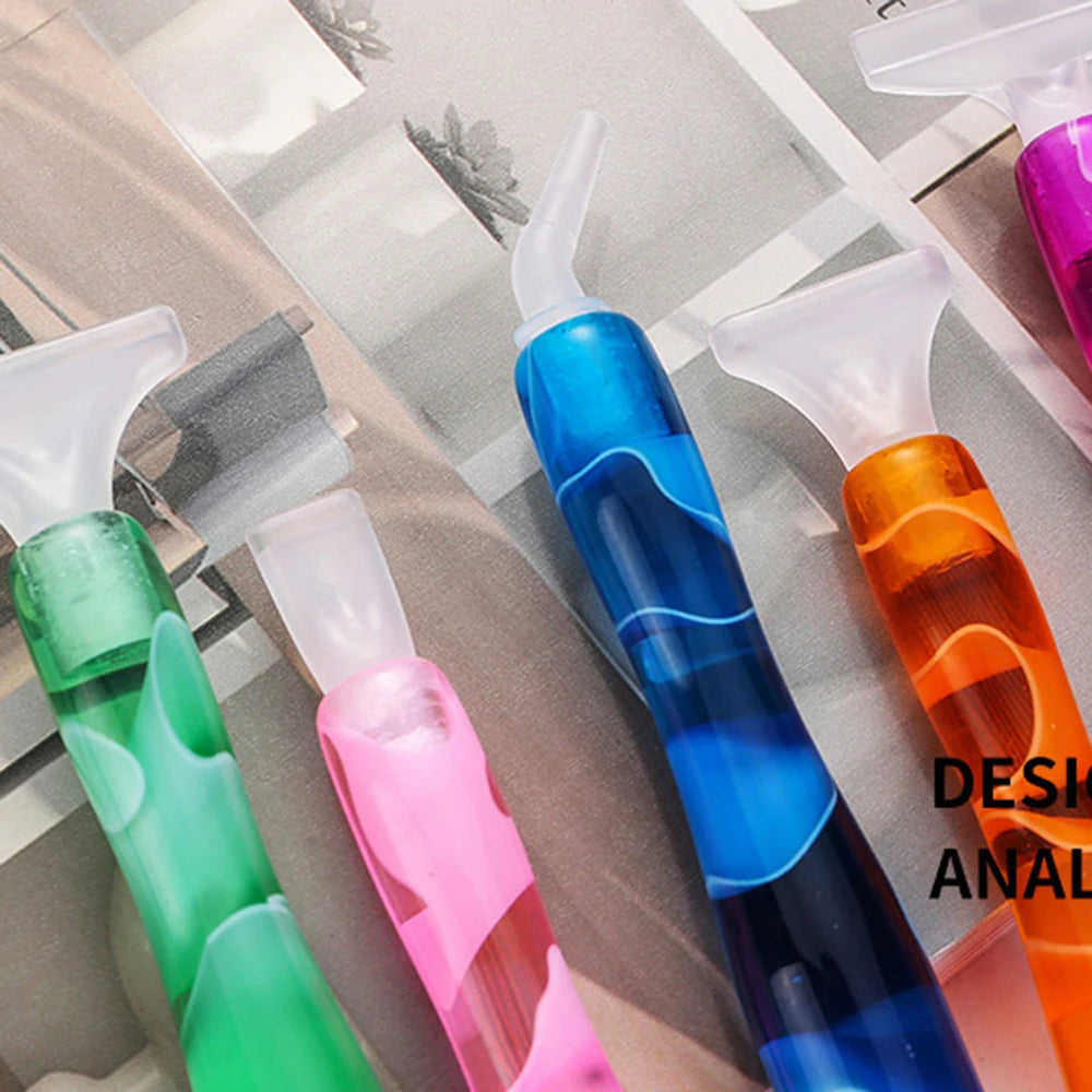 Swirly Colorful 5D Diamond Painting Pen With Metal Point Drill Heads and Multi Placer Pen Tips