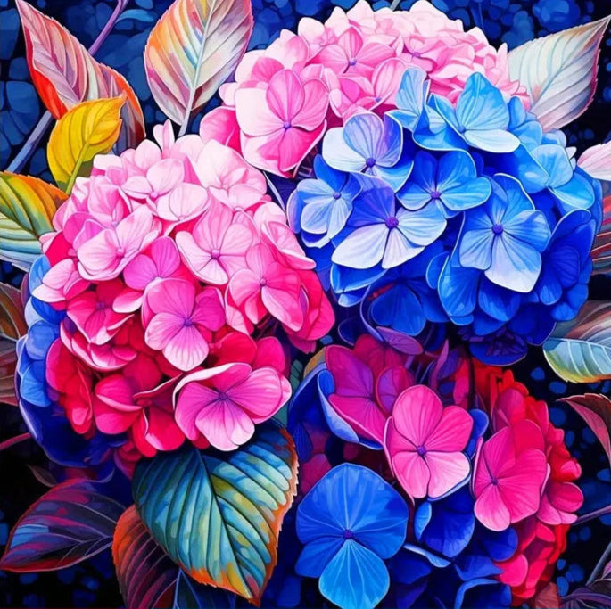 Luminous Hydrangeas - Special Fairy Dust Drill 5D Diamond Painting kit