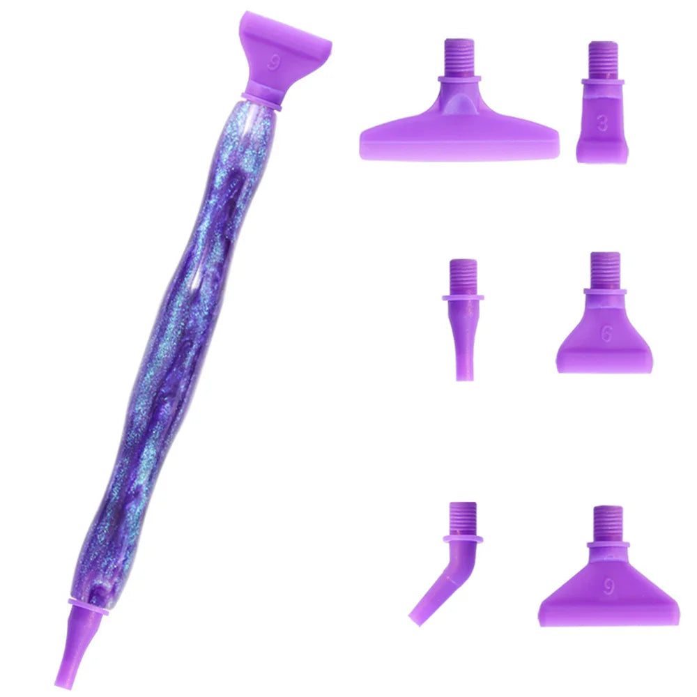 Cosmic Color 5D Resin Diamond Painting Pen Set With Metal Replacement Pen Heads and Multi Placers