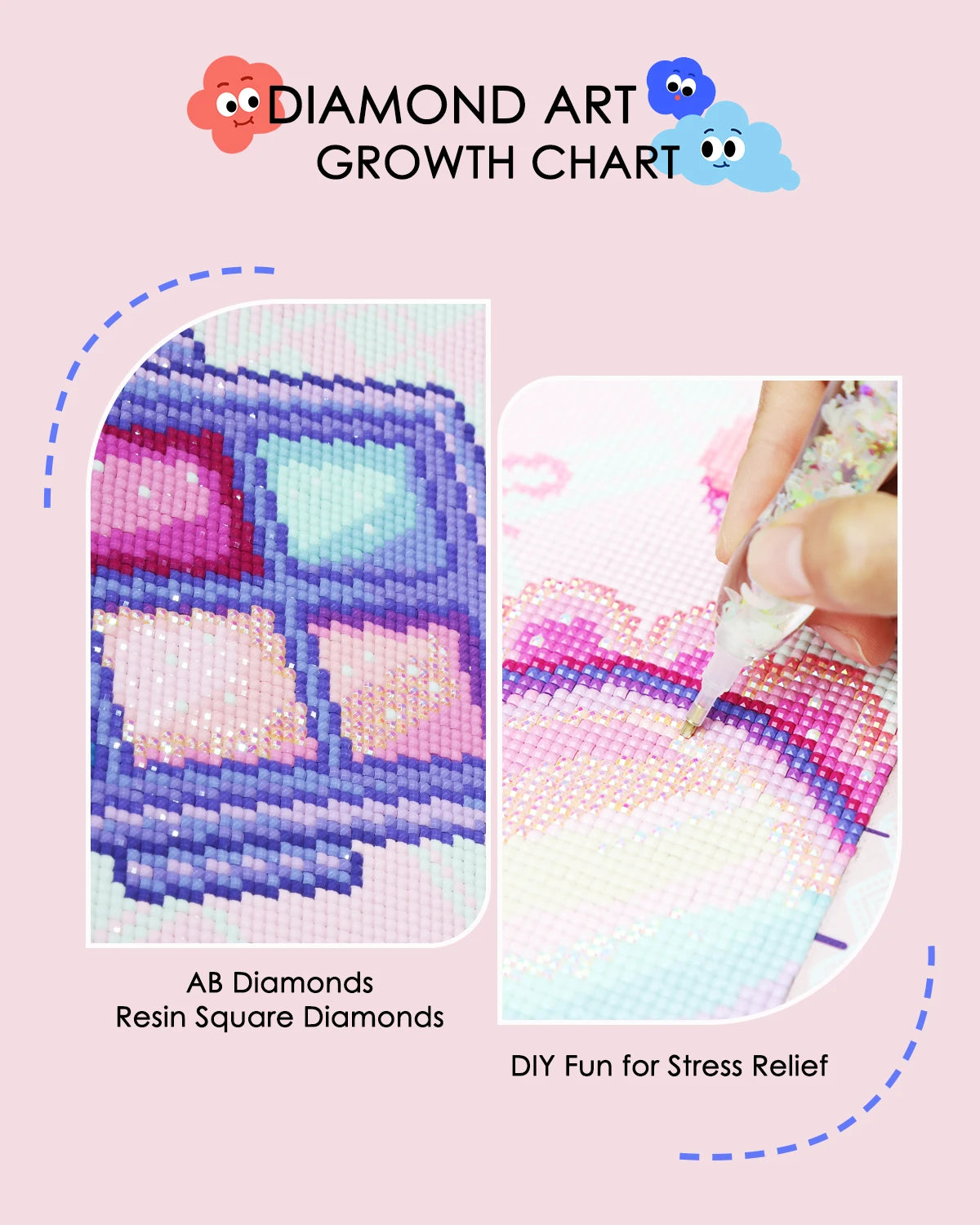 Pretty in Pink Girls Height Chart Diamond Painting  | The Sparkle Nest