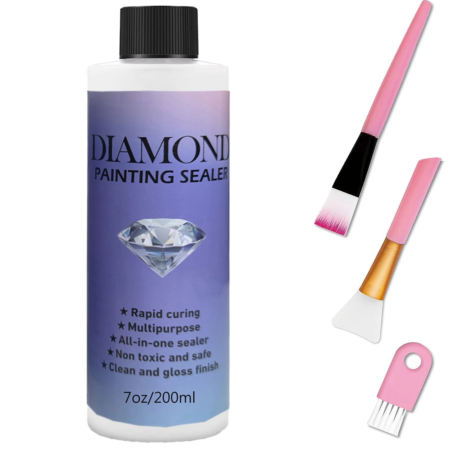 60ML/120ML/200ML Diamond Painting Sealer with 3 Pcs Brushes