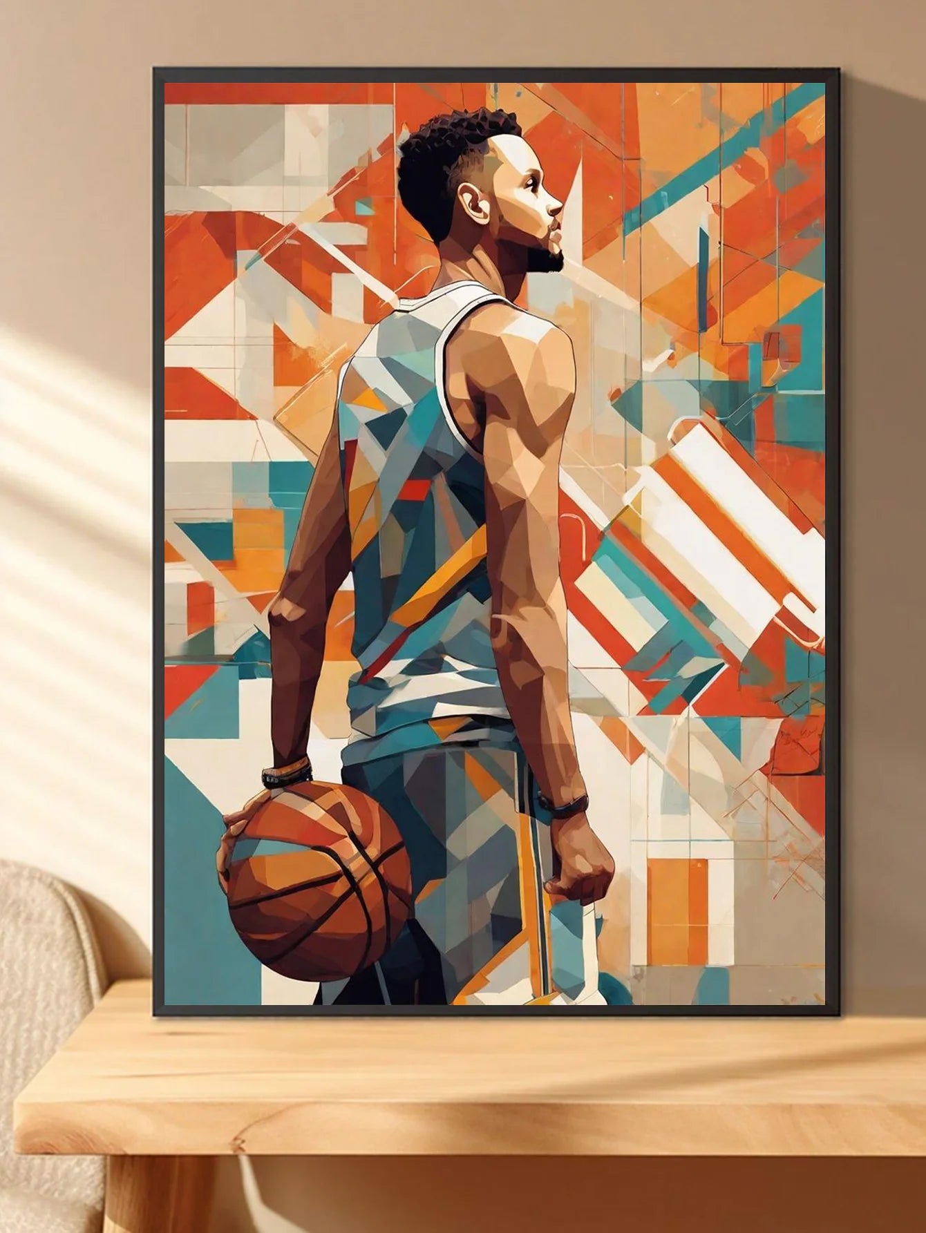 Sports memorabilia basketball diamond painting Steph Curry fan art 