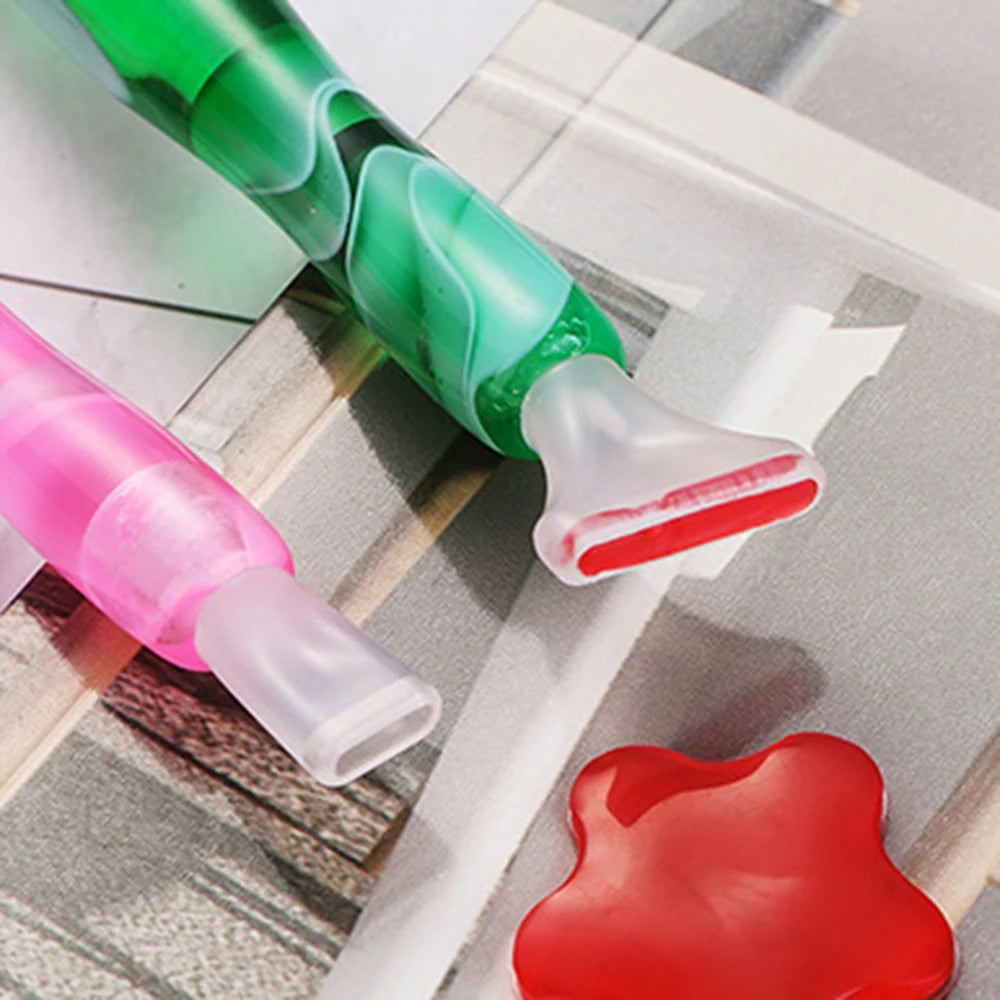 Swirly Colorful 5D Diamond Painting Pen With Metal Point Drill Heads and Multi Placer Pen Tips