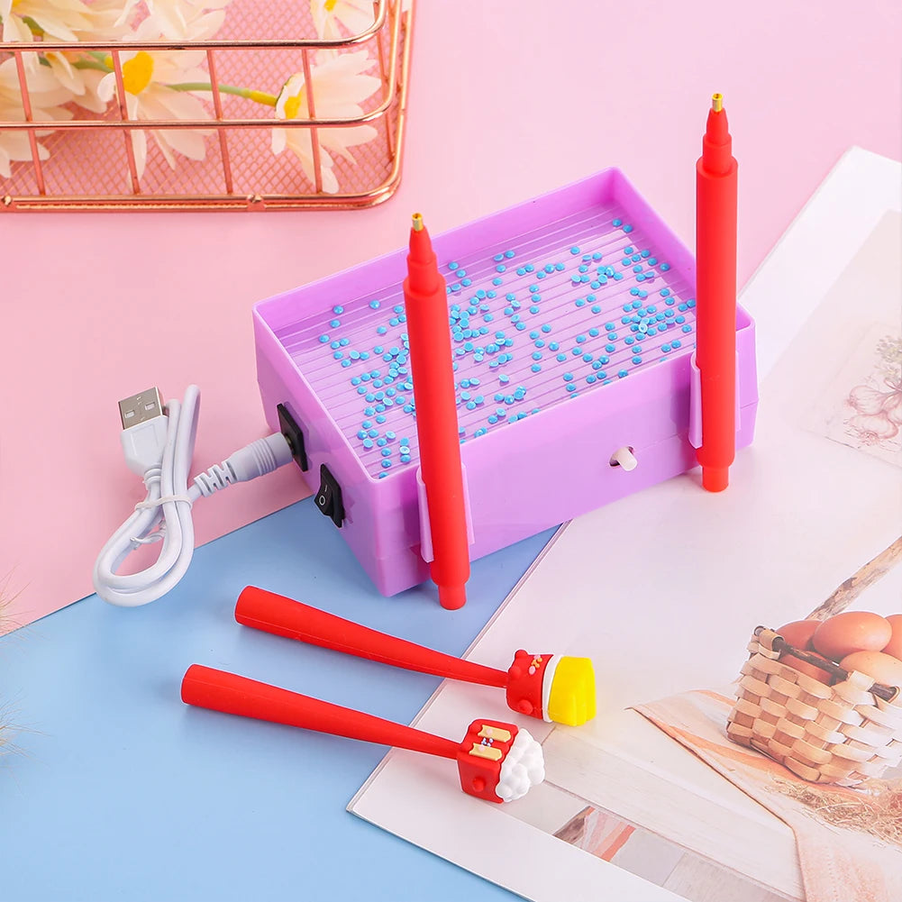 Electric USB-powered diamond painting  drill suction tool and tray