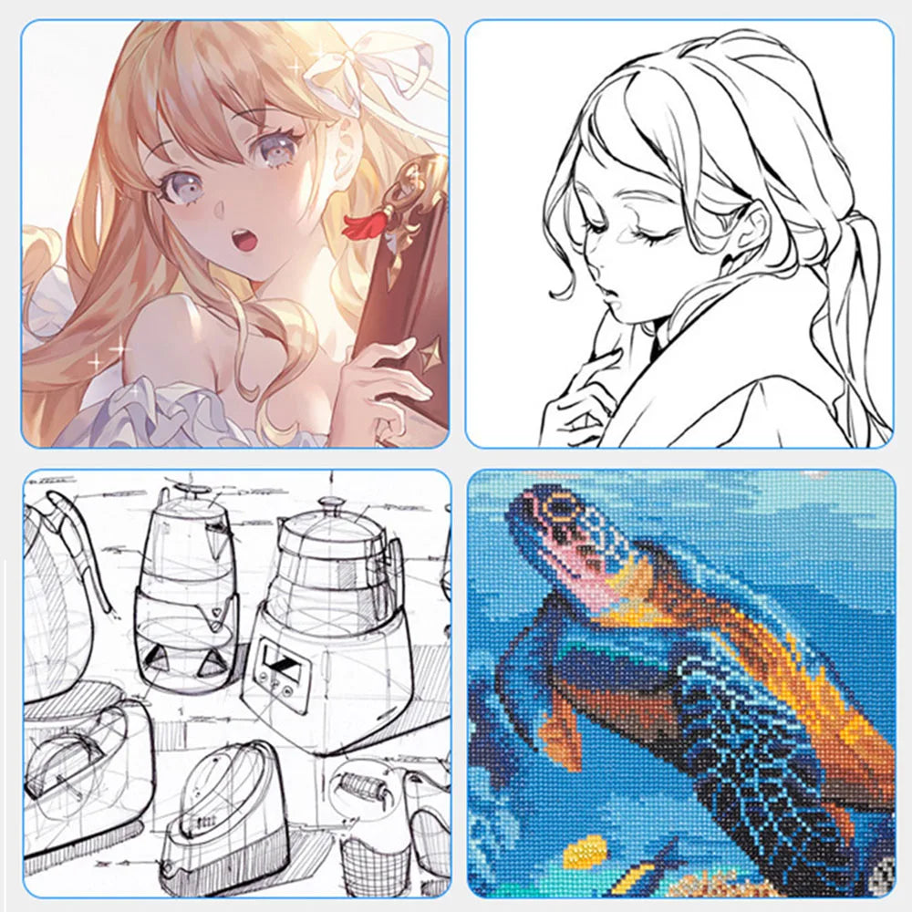 Dimmable Led Light Pad for tracing Diamond Painting Art  - A4 Size with Stand and Carrying Case