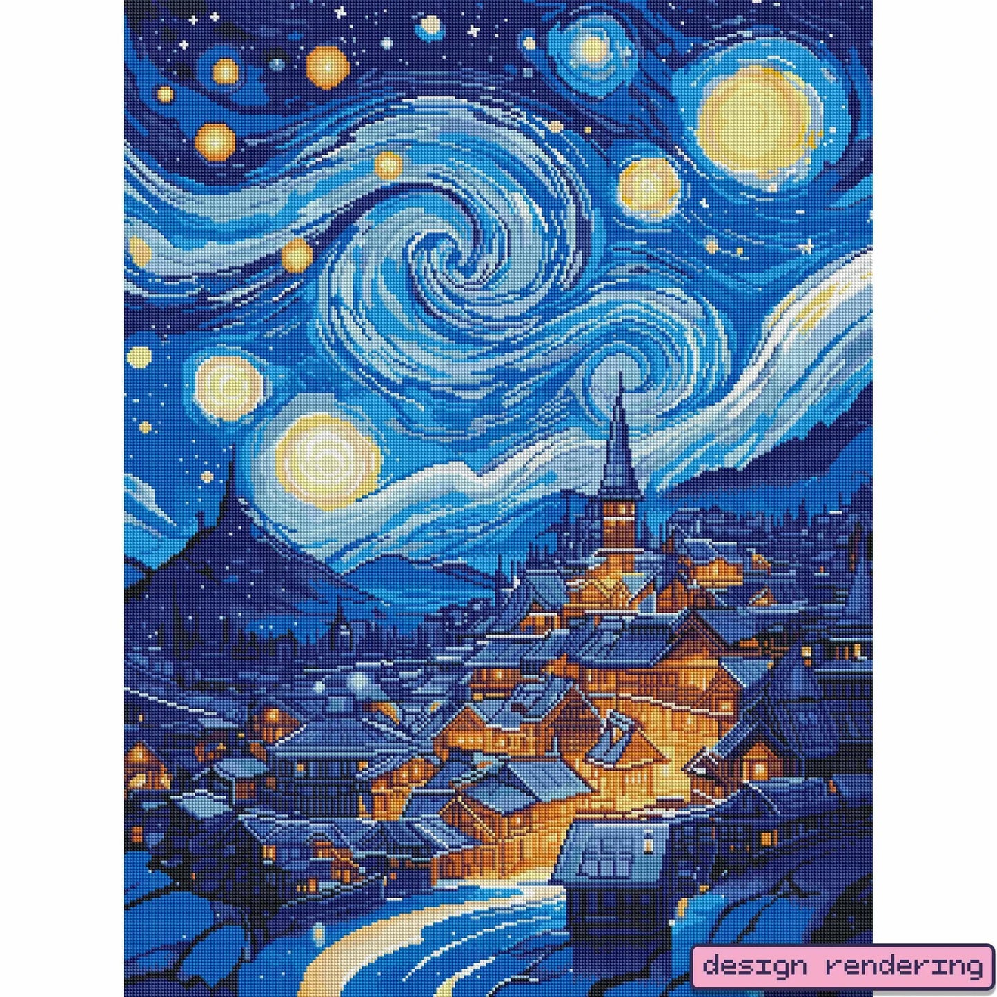 Snowy Town | The Sparkle Nest Diamond Painting Kits