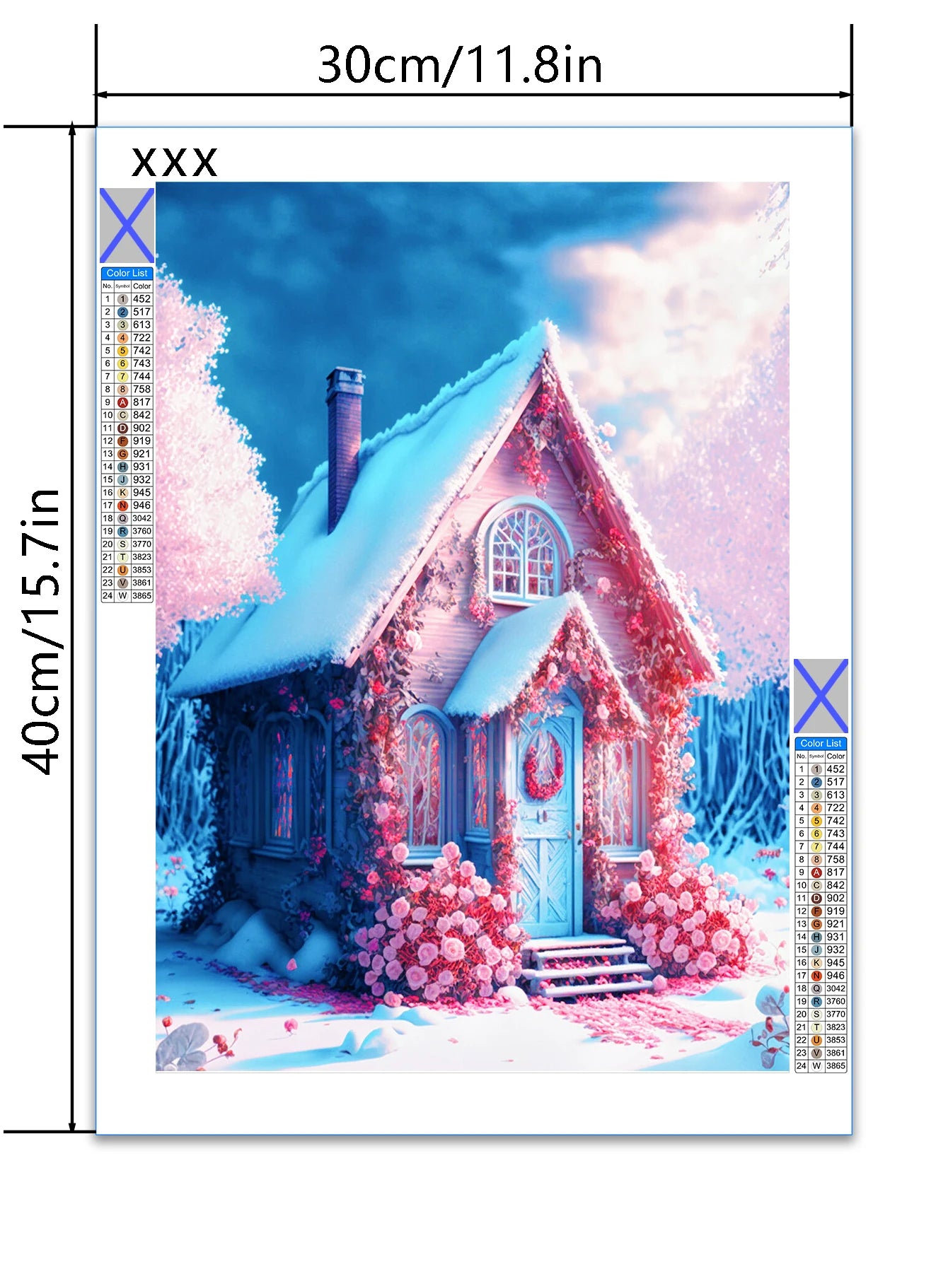 Dimensions of the diamond painting 11.8 x 5.7 inches (multiple sizes available)