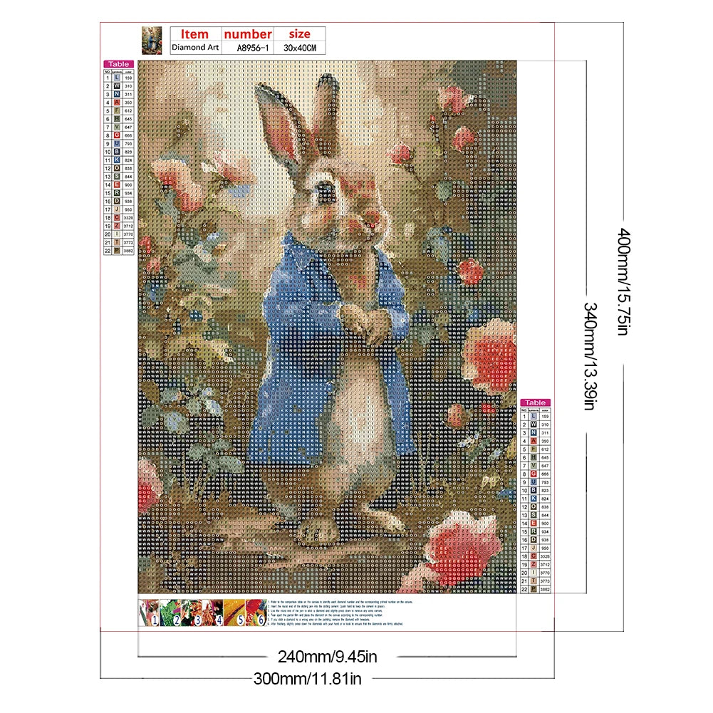 5D DIY Full Round Drill Diamond Painting Peter Rabbit 30x40cm