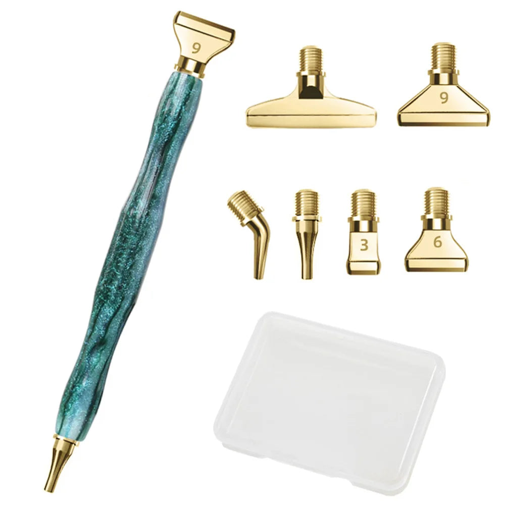 Cosmic Color 5D Resin Diamond Painting Pen Set With Metal Replacement Pen Heads and Multi Placers