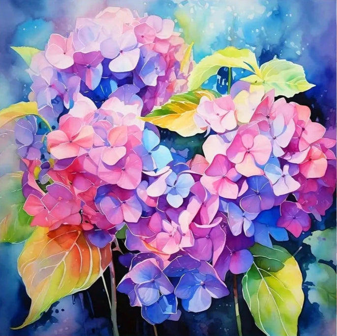 Luminous Hydrangeas - Special Fairy Dust Drill 5D Diamond Painting kit