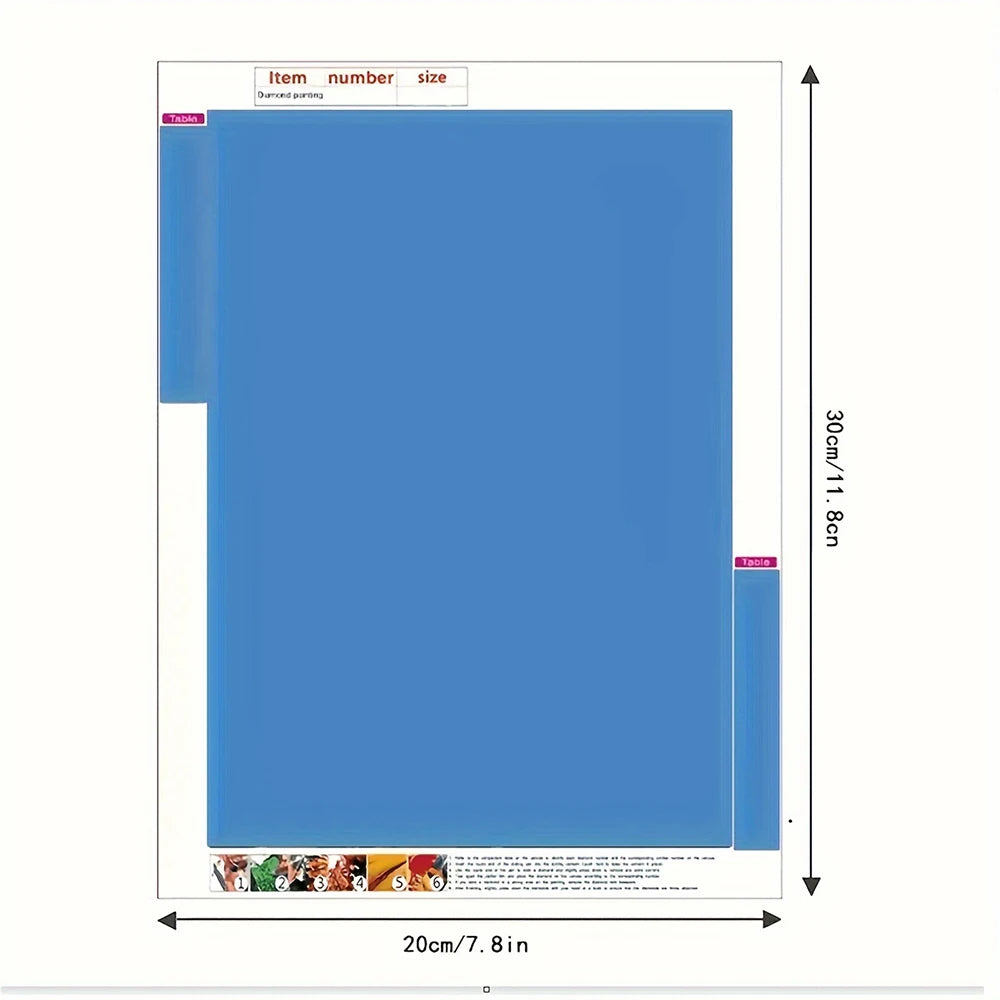 Diamond painting dimensions 11.8x 7.8 inches (many sizes to choose from in store) 