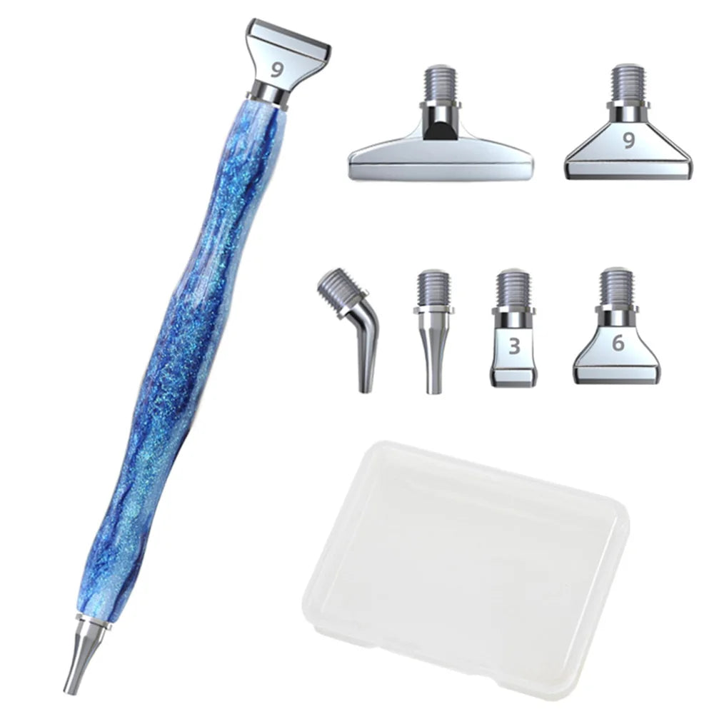 Cosmic Color 5D Resin Diamond Painting Pen Set With Metal Replacement Pen Heads and Multi Placers
