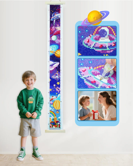 Astronaut Height Chart Decor Diamond Painting Kit | The Sparkle Nest