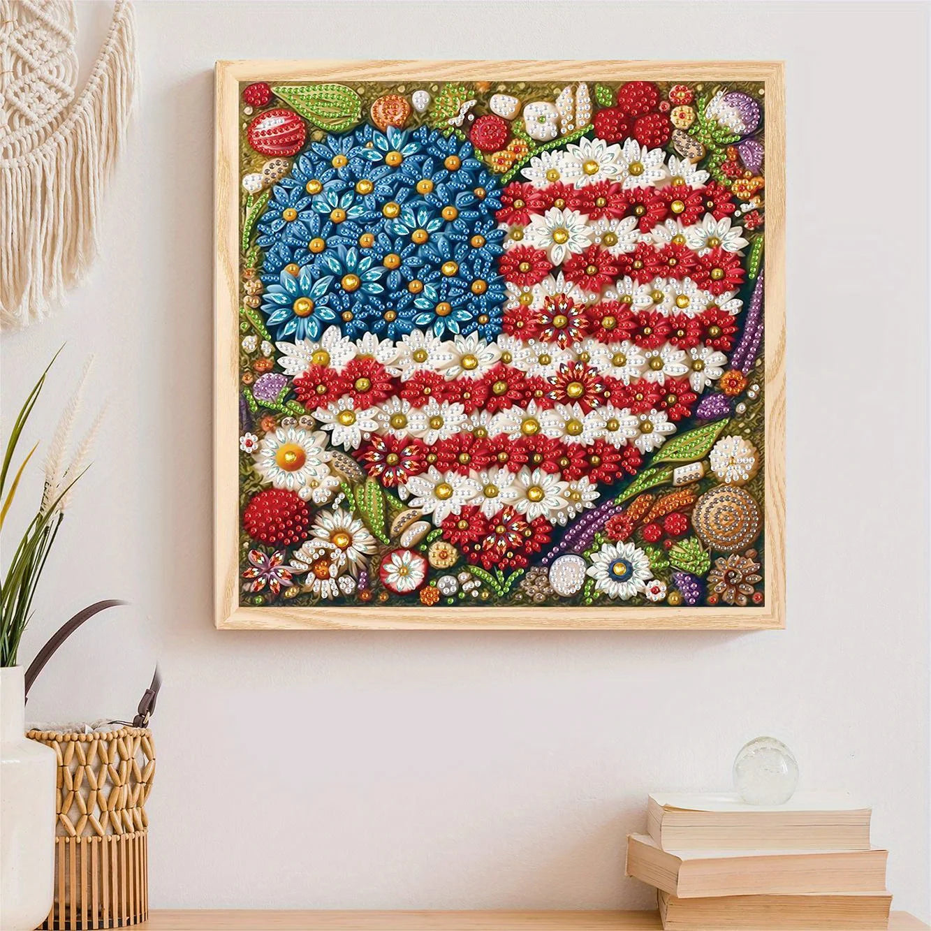 American Flag Heart 5D Diamond Art Kit for Beginners