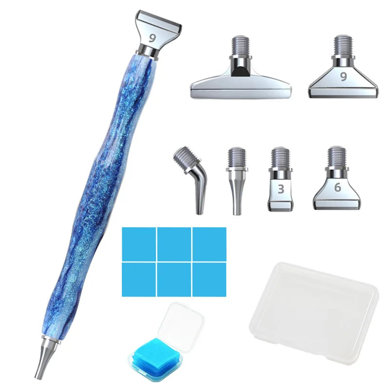 Cosmic Color 5D Resin Diamond Painting Pen Set With Metal Replacement Pen Heads and Multi Placers