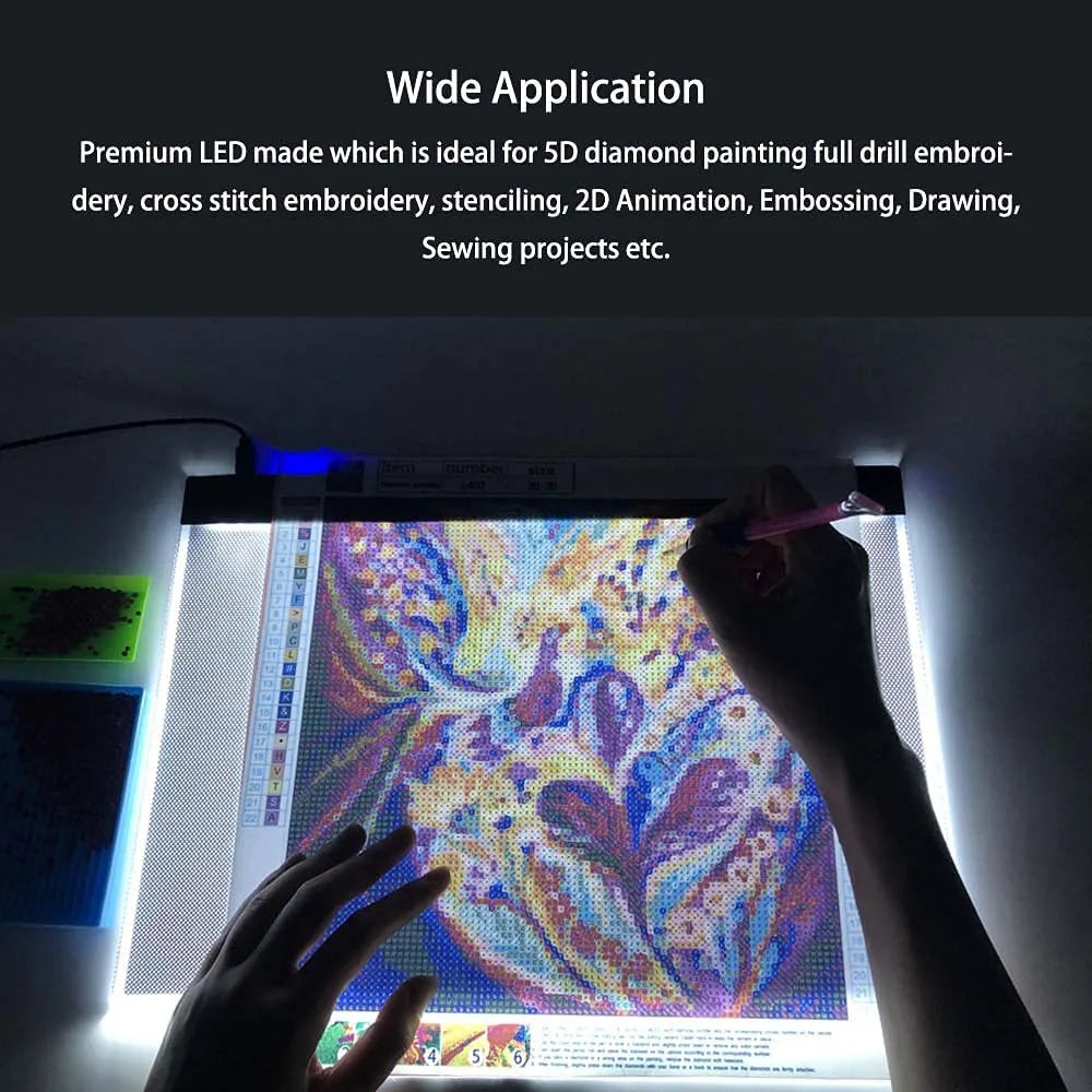 Dimmable Led Light Pad for tracing Diamond Painting Art  - A3 Size