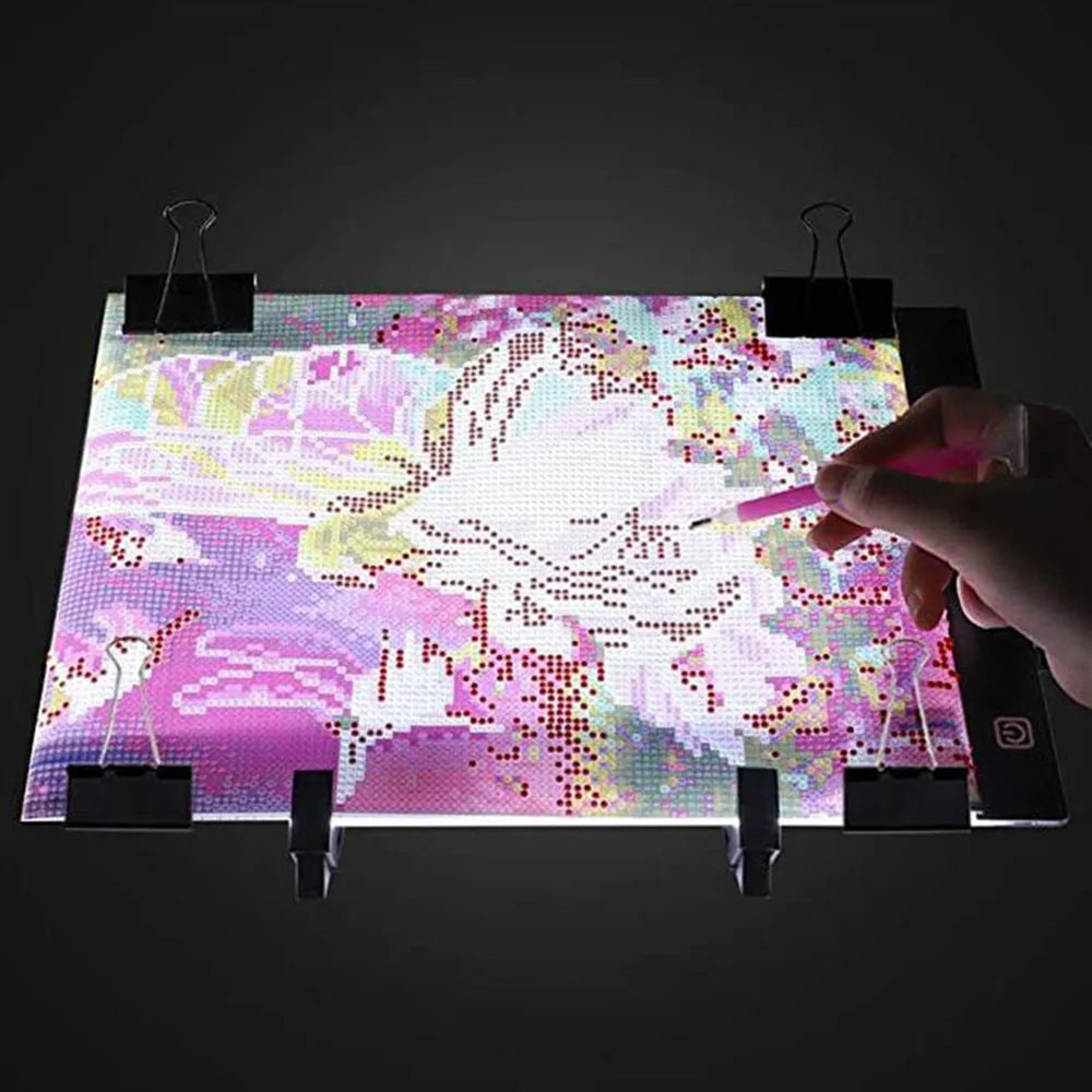 Dimmable Led Light Pad for tracing Diamond Painting Art  - A4 Size with Stand and Carrying Case