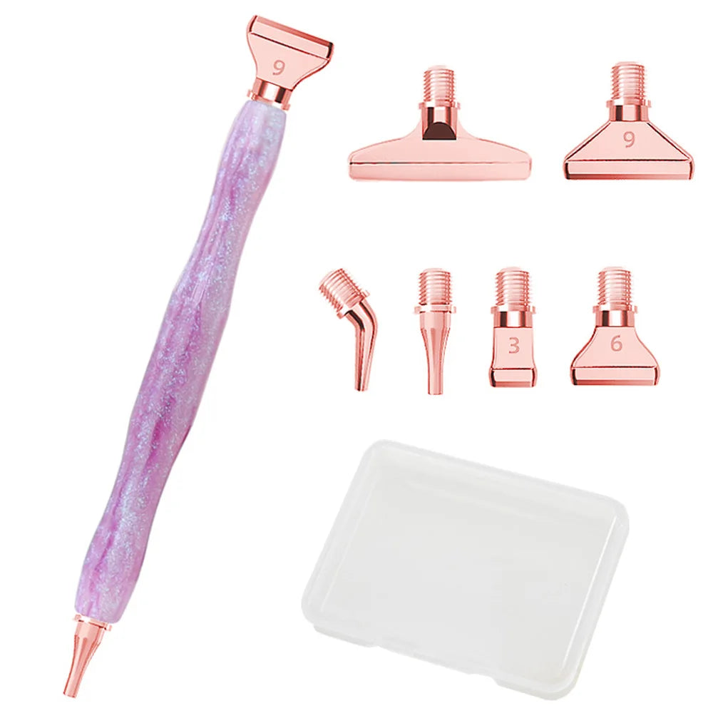 Cosmic Color 5D Resin Diamond Painting Pen Set With Metal Replacement Pen Heads and Multi Placers