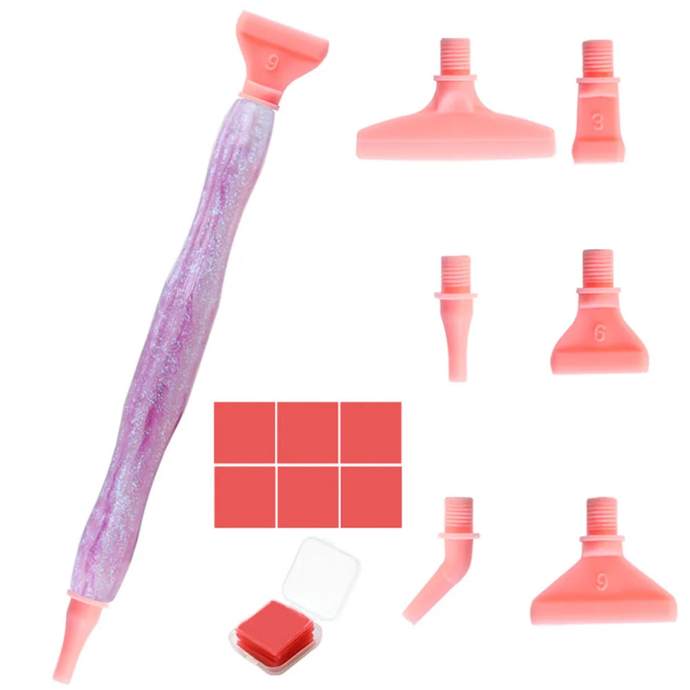 Cosmic Color 5D Resin Diamond Painting Pen Set With Metal Replacement Pen Heads and Multi Placers