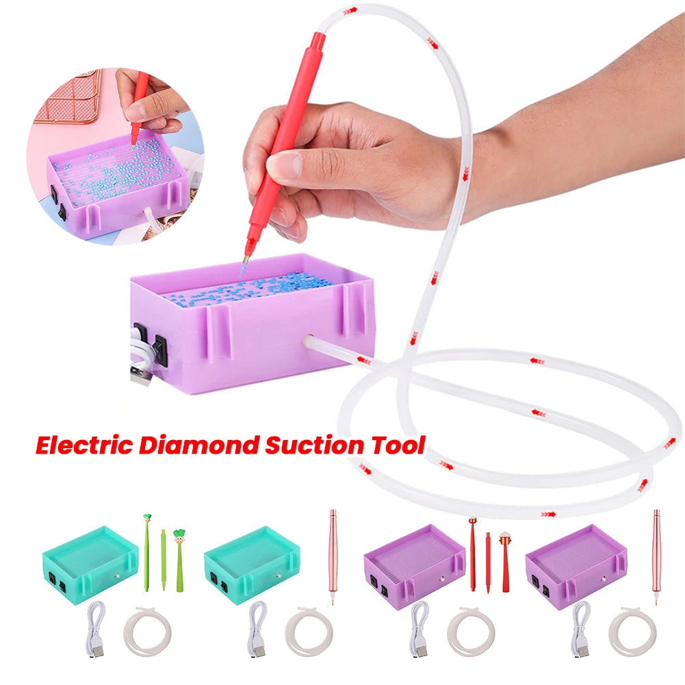 Upgrade your diamond painting game with our Electric Diamond Suction Tool. No wax needed—just precision, speed, and a spotless finish every time.