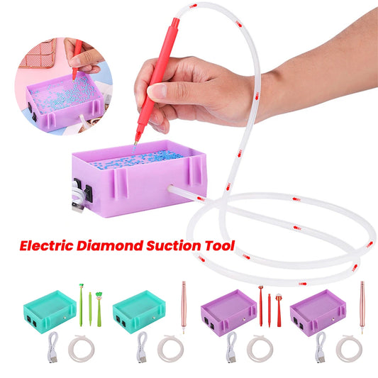 Upgrade your diamond painting game with our Electric Diamond Suction Tool. No wax needed—just precision, speed, and a spotless finish every time.