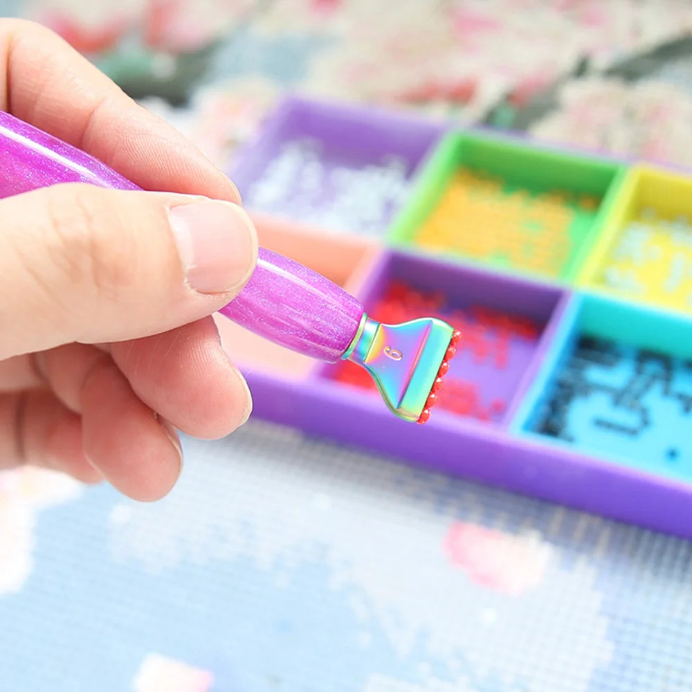 Cosmic Color 5D Resin Diamond Painting Pen Set With Metal Replacement Pen Heads and Multi Placers