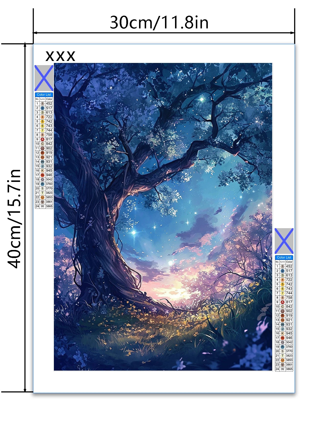 Size options of the canvas 11.8 inches and 15.7 in