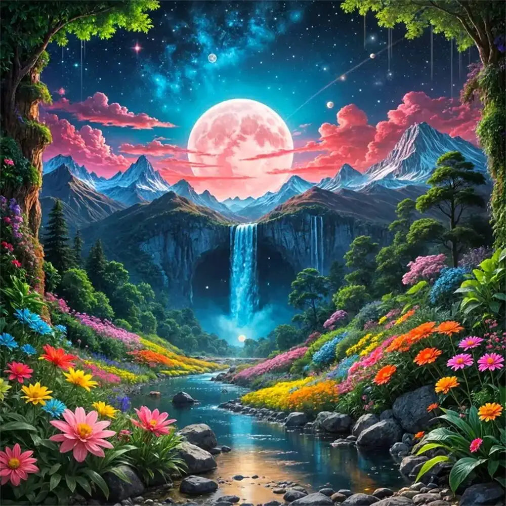 Moonlight and Cosmos 5D Diamond Painting kit