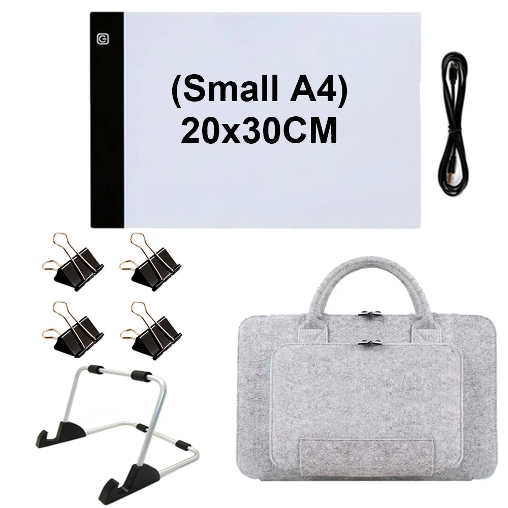 Dimmable Led Light Pad for tracing Diamond Painting Art  - A4 Size with Stand and Carrying Case